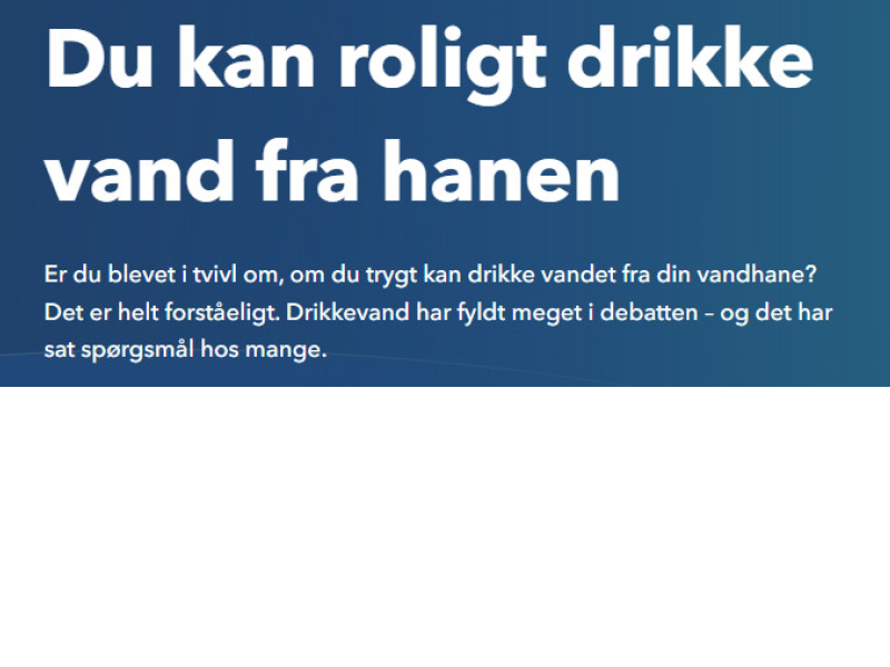 Du kan roligt drikke vand fra hanen